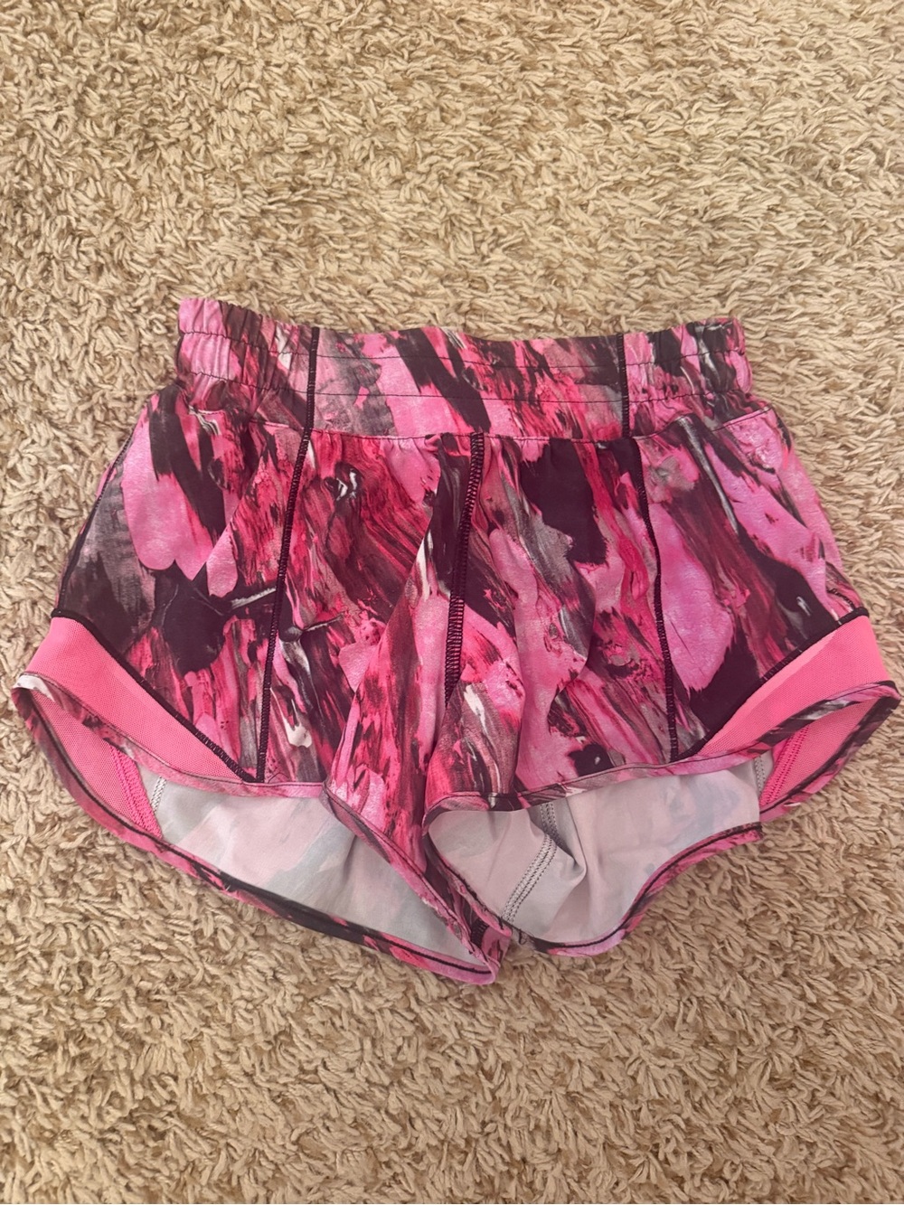 lululemon athletica Pink Marbled Running Shorts